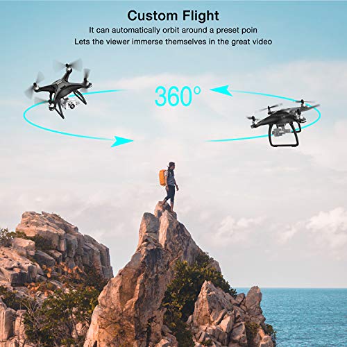 SIMREX X11 Upgraded GPS Drone 1080P HD Camera 2-Axis Self stabilizing Gimbal 5G WiFi FPV Video RC Quadcopter Auto Return with Follow Me Altitude Hold Headless Brushless Motor Remote Control Black
