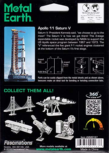 Metal Earth Fascinations Apollo Saturn V with Gantry 3D Metal Model Kit