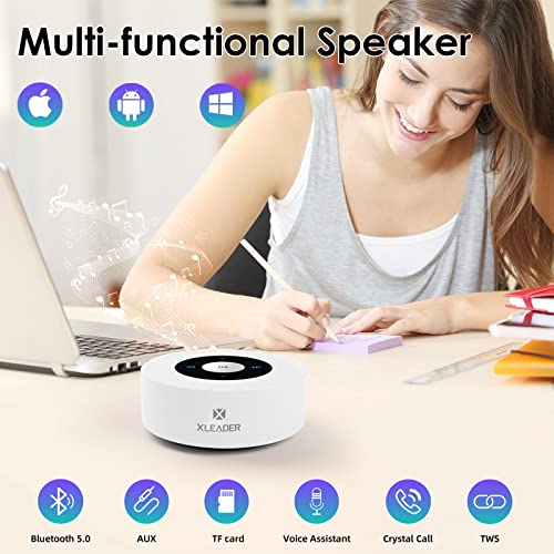 [Smart Touch] Bluetooth Speaker XLeader SoundAngel A8 (3rd Gen) Wireless Mini Speaker with Portable Waterproof Case Mic TF Card Aux Input 15h Music for iPhone iPad Beach Camping Gift White…