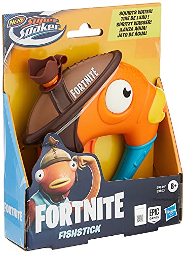 Nerf Super Soaker Fortnite Fishstick Water Blaster -- Fortnite Fishstick Character Design -- Easy-To-Carry Micro Size -- For Kids, Youth, Adults