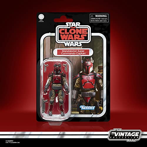 Star Wars Hasbro The Vintage Collection Mandalorian Super Commando Captain Toy 3.75-Inch-Scale The Clone Wars Figure, Multicolor, (F5629)