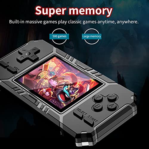 Lrtzizy Retro Portable Mini Handheld Game Console 8-Bit 3.0 Inch Color Screen LCD Game Player Built-in 500 Games-Green