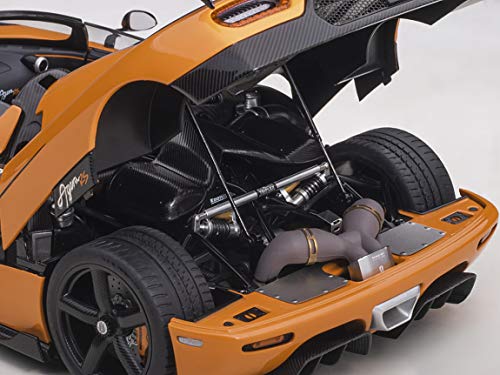 Koenigsegg Agera RS Cone Orange with Black Carbon Accents 1/18 Model Car by Autoart 79023