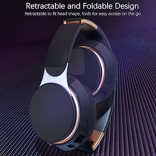 FAYAZ Wireless Headphones Over Ear, Bluetooth Headphone Wired and Wireless, Foldable Headset Hi-Fi Stereo Sound, Lightweight Wireless Headphones, with Built-in HD Mic, FM, SD/TF for PC/Home/Travel