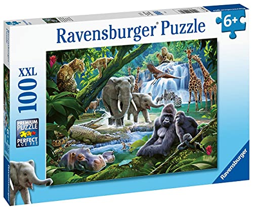 Ravensburger Jungle Families 100 Piece Jigsaw Puzzle with Extra Large Pieces for Kids Age 6 Years & Up