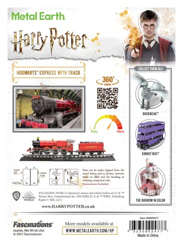 Metal Earth Fascinations Harry Potter Hogwarts Express with Track 3D Metal Model Kit