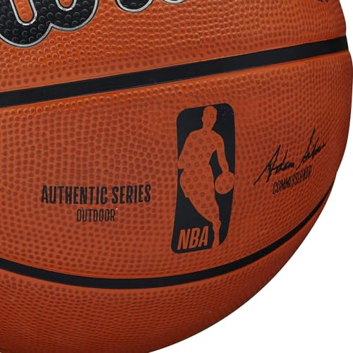 Wilson Basketball, NBA Authentic Series Model, Outdoor, Tackskin Rubber, Size: 7, Brown