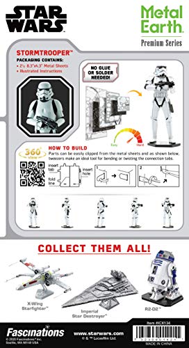 Metal Earth Fascinations Premium Series Star Wars Stormtrooper 3D Metal Model Kit Bundle with Tweezers