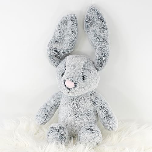 Plush Super Soft Grey Rabbit Cuddly Toy Seated Bunny Stuffed Pet Farm Animal (10 inches)