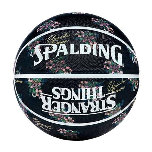 Spalding - Stranger Things Greetings - Basketball - Size 7 - Basketball - Certified Ball - Material Rubber - Outer - Inside (7, Black Greetings)