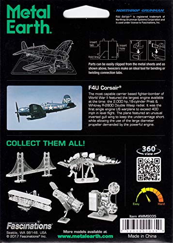 Metal Earth JW4321 F4U Corsair Construction Toy Metal Kit