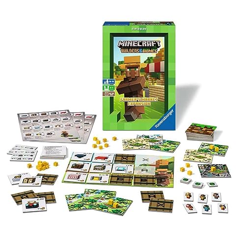 Ravensburger Minecraft Builders & Biomes Farmer's Market Expansion Pack - Strategy Board Game for Kids Age 10 Years Up (Requires Base Game)