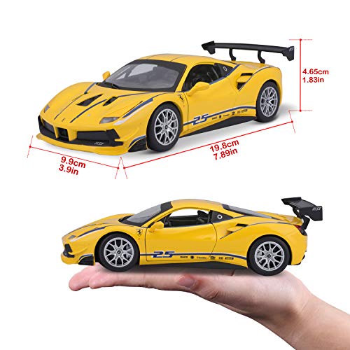 Bburago 18-26307 Ferrari Racing 488 Challenge 1:24 Scale Die-Cast Collectible Car, Yellow