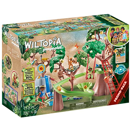 Playmobil 71142 Wiltopia Tropical Jungle Playground, Incl. Waterfall, ball track & Swings, Educational Toys, For the Little and Big Explorers, Sustainable Toy for Children Ages 4+