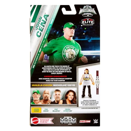 WWE Elite Action Figure WrestleMania with Accessory and Nicholas Build-A-Figure Parts, Posable Collectible for WWE Fans, HVJ09