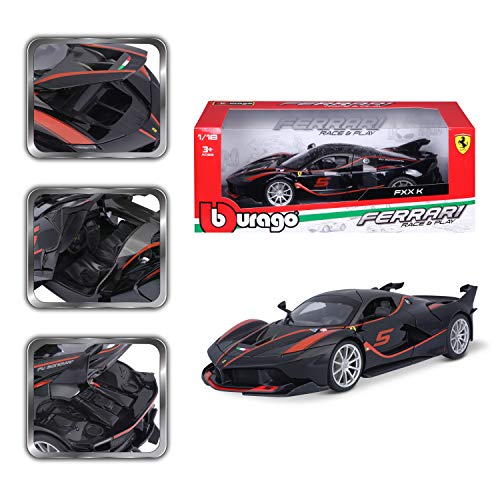 Bburago 18-16010BK Ferrari FXX-K 1:18 Scale Model car, Black