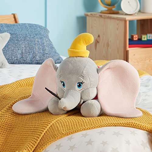 Disney Store Official Dumbo Medium Soft Toy for Kids, 44cm/17”, Plush Cuddly Classic Character, Baby Elephant with Iconic Hat, Embroidered Details and Soft Feel Finish