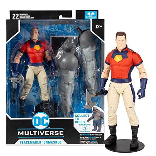 McFarlane Toys, DC Multiverse Build-A 7-inch Peace Maker (Unmasked) Action Figure, Collectible DC Suicide Squad Movie Figure with Stand Base and Unique Collectible Character Card – Ages 12+