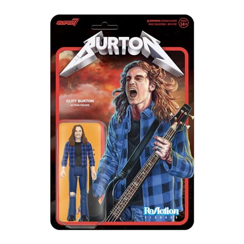 Super7 Cliff Burton Reaction Figures - Cliff Burton (Flannel Shirt) Action Figure