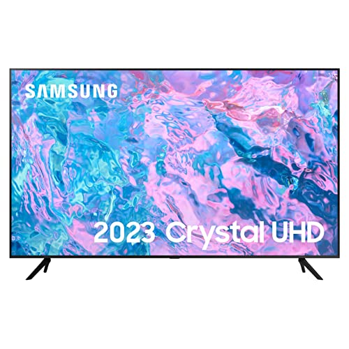 Samsung 85 Inch CU7100 UHD HDR Smart TV (2023) - 4K Crystal Processor, Adaptive Sound Audio, PurColour, Built In Gaming TV Hub, Smart TV Streaming & Video Call Apps And Image Contrast Enhancer