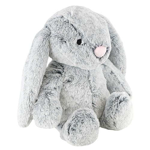 Plush Super Soft Grey Rabbit Cuddly Toy Seated Bunny Stuffed Pet Farm Animal (10 inches)