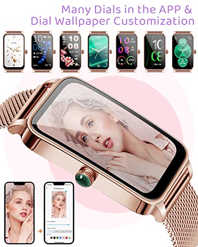 BOCLOUD Smart Watch, Smart Watches for Women Men, iPhone Android Smart Watch with Blood Oxygen/Heart Rate/Sleep Monitor, IP68 Waterproof Fitness Tracker with 12 Workout Modes (Gold)