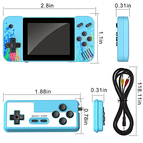 Yumcute Handheld Game Console,800 Classic Games 3.5-Inch IPS Screen, Mini Retro Game Console 1200mAh Rechargeable Battery Supports 2 Players Connected TV, Portable Game Console Gifts for Adults Kids