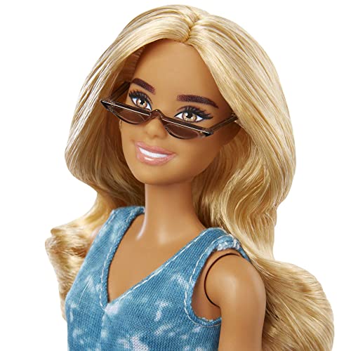 Barbie GRB65 Fashionista Doll Wearing Tie-Dye Romper, Multicolor, 31.75 cm*5.08 cm*11.43 cm