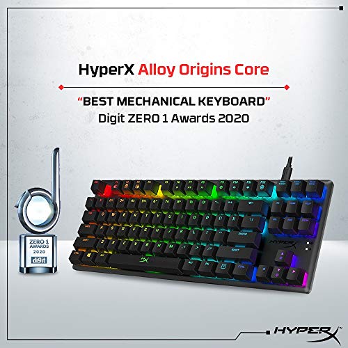 HyperX Alloy Origins Core – RGB Gaming Mechanical Keyboard, Tenkeyless, HyperX Red switches (US layout)