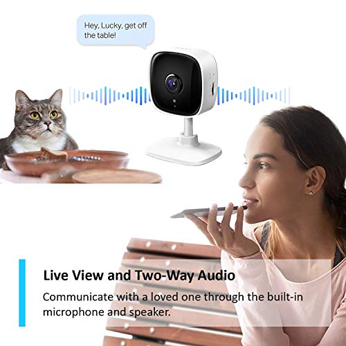 Tapo Mini Smart Security Camera, Indoor CCTV, Works with Alexa & Google Home, No Hub Required, 1080p, 2-Way Audio, Night Vision, SD Storage,Baby Crying/Motion Detection Device Sharing (Tapo C100)