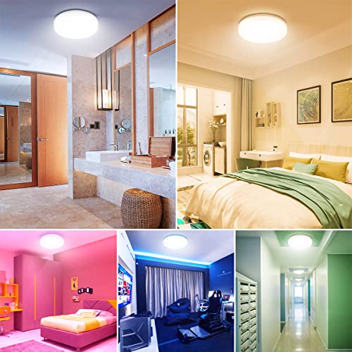 Lepro Smart LED Ceiling Light Dimmable, RGB Colour Changing Ceiling Light, App or Voice Control, IP54 Waterproof, 15W 1250lm, 2700K-6500K Tunable, Compatible with Alexa and Google Home