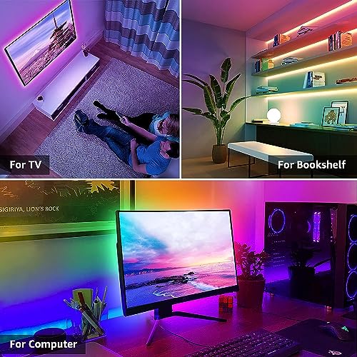 Lepro Smart LED TV Backlights, Led Strip Lights 2M for TV 32-65 inch with Voice & App Control, Timer, 16 Million Dimmable RGB Colors, Work with Alexa Google Home for TV, Kitchen Cabinet, Bedrooms