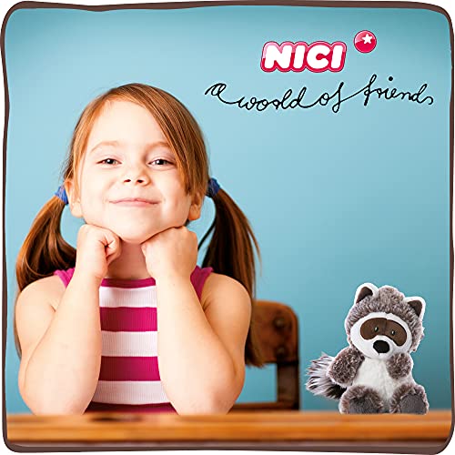 NICI 47340 Rauly The Cuddly 25cm – Plush Raccoons for Girls, Boys & Babies – Fluffy Stuffed Animal to Cuddle & Play – Pet Soft Toys – Forest Friends Collection, Black/Grey, 25 cm