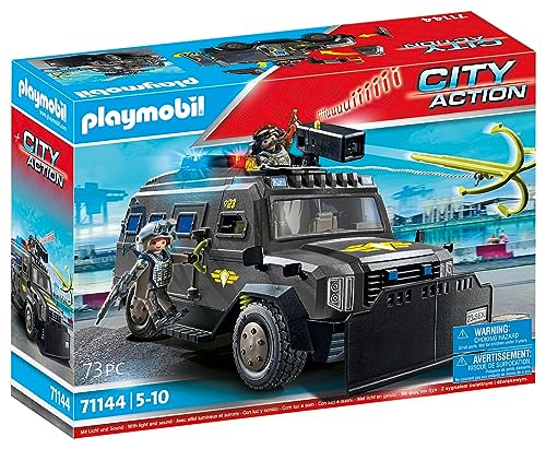 Playmobil 71144 City Action Tactical Police All-Terrain Vehicle, modern special forces off-road vehicle with light and sound, Fun Imaginative Role-Play, Playset Suitable for Children Ages 5+