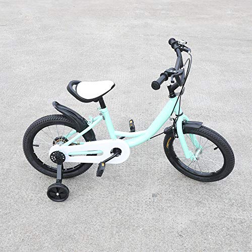 WSIKGHU 16 Inch Kids Bike, Boys/Girls Bikes with Training Wheels Suitable for children 105cm to 135cm tall (generally 5-8 years old) Gifts for Children (Green)