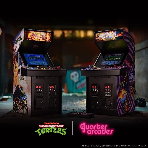 Quarter Arcades Official Teenage Mutant Ninja Turtles 1/4 Sized Mini Arcade Cabinet by Numskull - Playable Replica Retro Arcade Game Machine - Micro Retro Console