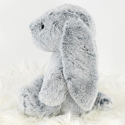 Plush Super Soft Grey Rabbit Cuddly Toy Seated Bunny Stuffed Pet Farm Animal (10 inches)