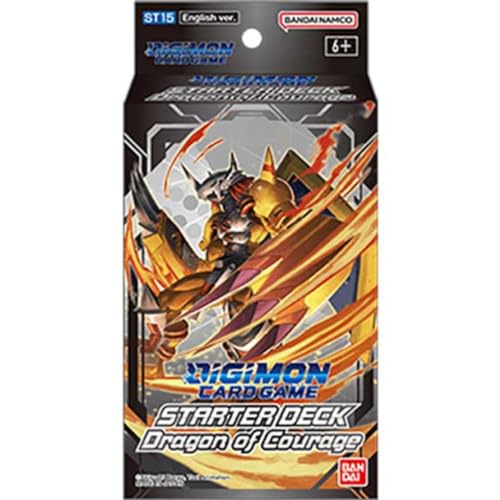 BANDAI | Digimon Card Game: Starter Deck - Dragon of Courage (ST15) | Card Game | Ages 6+ | 2 Players | 30 Minutes Playing Time