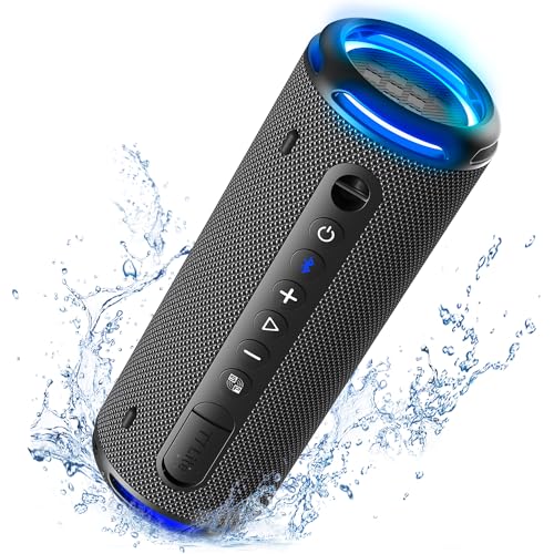 Tronsmart T7 Lite Portable Bluetooth Speaker, Wireless Outdoor Speaker with LED Light, App Control, Custom EQ, IPX7 Waterproof, Micro SD/TF Card, True Wireless Stereo for Beach, Boat, Pool, Bike, Gift