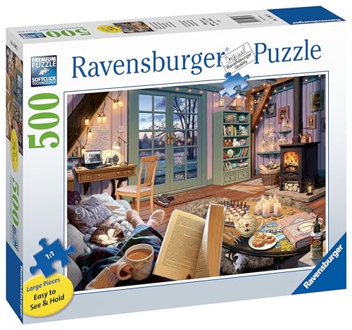 Ravensburger Cozy Retreat 500 Piece Large Format Jigsaw Puzzle for Adults - Every Piece is Unique, Softclick Technology Means Pieces Fit Together Perfectly