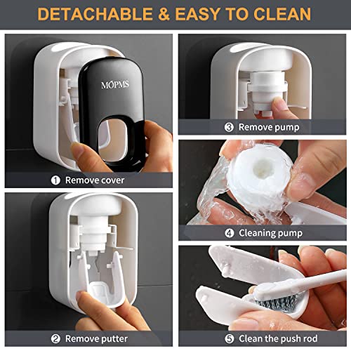 MOPMS Toothpaste Dispenser Wall Mount for Bathroom Automatic Toothpaste Squeezer