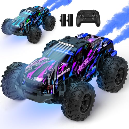 MOJINO Remote Control Car RC Auto All-Terrain for Boys 6 7 8 9 10 11 12 Years Old, with Spraying and Lighting Effects, 60 Minute Runtime, for Kids, 1:18 for Boys and Girls