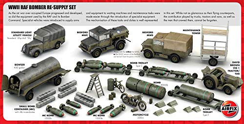 Airfix A05330 1:72 WWII Bomber Re-Supply Dioramas and Buildings Model Set, Green, Grey, 1:72 Scale