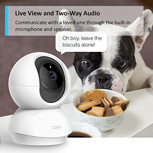 Tapo Pan/Tilt Smart Security Camera, Baby Monitor, Indoor CCTV, 360° Rotational Views, Works with Alexa&Google Home, 1080p, 2-Way Audio, Night Vision, SD Storage, Device Sharing (Tapo C200)