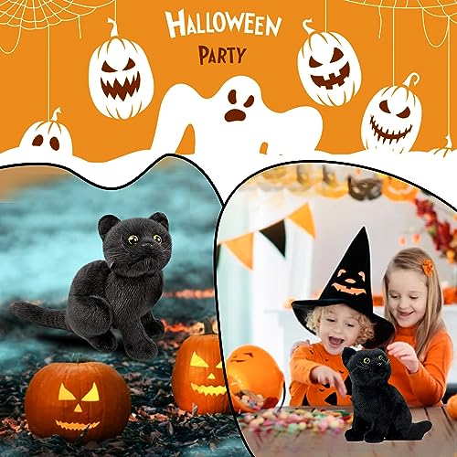 lilizzhoumax Simulation Black Cat Plush Toy Stuffed Animals Cute cat 28cm/11”, Realistic Stuffed Animal Super Soft Cat Plush Home Decoration Animal Toys birthday Gift for Kids