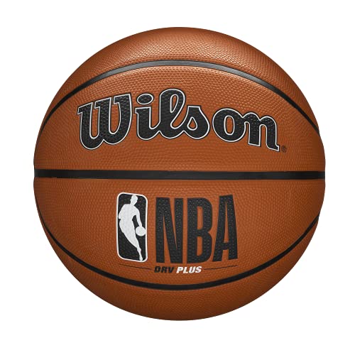 Wilson Basketball, NBA DRV Plus Model, Outdoor, Rubber, Size: 7, Brown