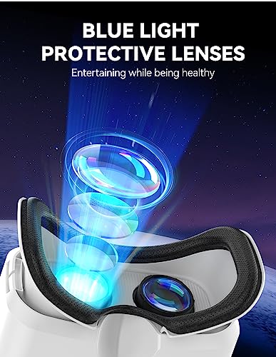 TECKNET VR Headset for Phone, 3D Virtual Reality Headsets with HD 110°FOV Anti-Blue Light Lenses & Adjustable Gears, Comfortable Ergonomic design VR Glasses for iPhone Samsung Android 4.7-7.2“ Screen