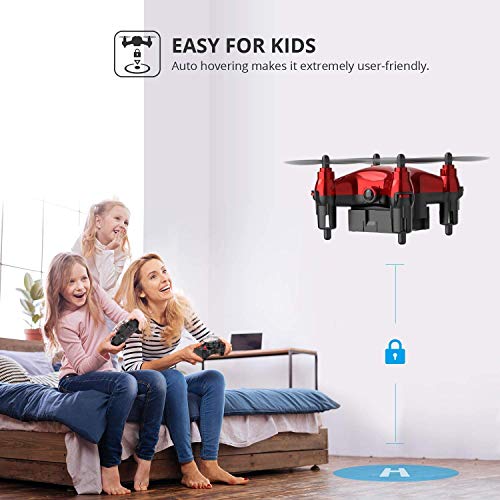 Holyton HT02 Mini Drone for Kids Beginners, Easy Pocket RC Quadcopter with Altitude Hold, 3D Flips, 3 Speed Modes, 3 Batteries, Headless Mode, Protection Guards and Emergency Stop, Gift for Boys Girls