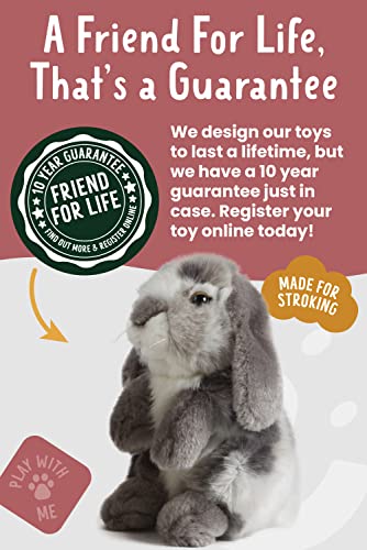 Living Nature Sitting Lop Eared Rabbit Stuffed Animal Plush Toy | Fluffy and Cuddly Rabbit Animal | Soft Toy Gift for Kids | Boys and Girls Stuffed Doll | Naturli Eco-Friendly Plushies | 18 cm