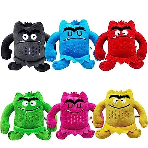 VORAE Monster Plush Toys, Colour Monster Toys, My Emotional Little Monster Cartoon Soft Doll for Kids Adult Gifts (6 Color)
